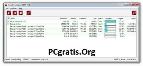 Principais recursos do Mega Downloader: