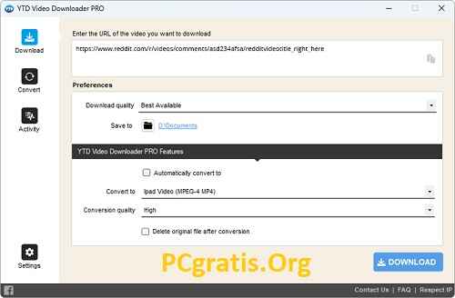 Principais recursos do Youtube Downloader